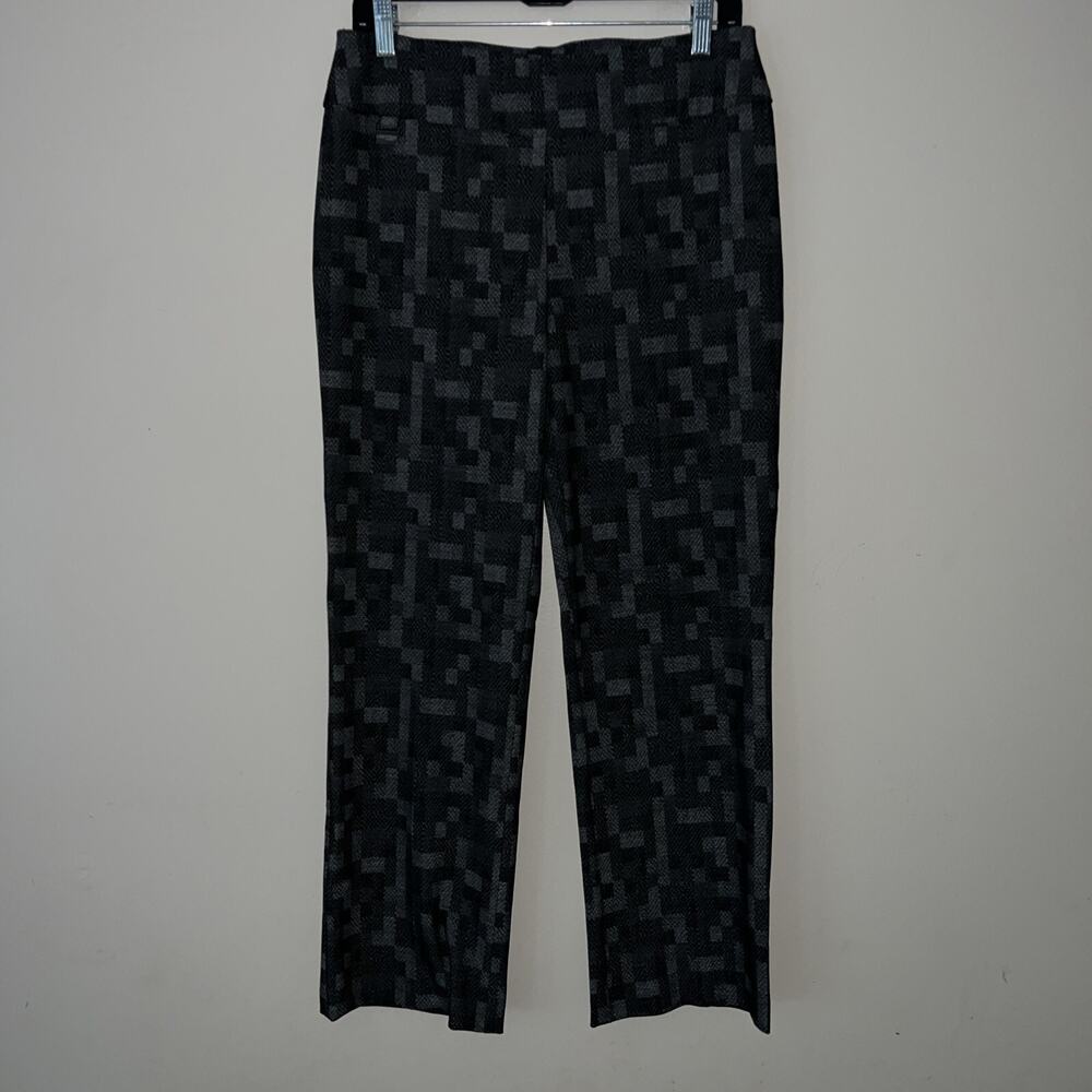 LISETTE MONTREAL Pant Black Gray Geometric Cropped Women’s Size 8